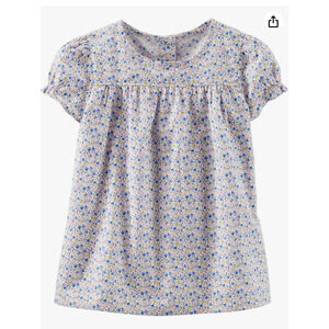OshKosh Floral Poplin Top Church School Dainty Girls 4T